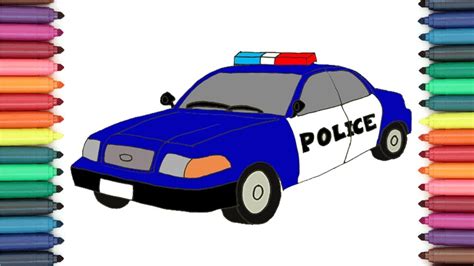 How To Draw A Police Car For Kids Step By Step Easy Draw Tutorial