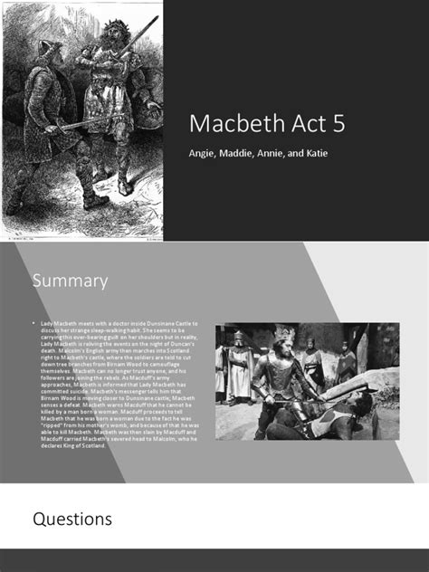 Macbeth Act 5 Angie Maddie Annie And Katie Pdf Macbeth