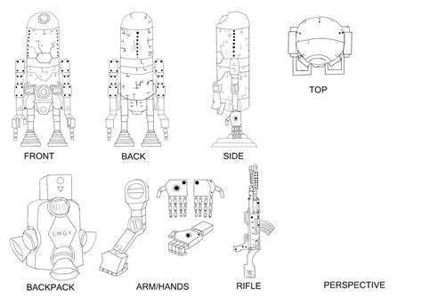 Liam Roberts Bagd Yr2 Ashley Wood Robot Blueprints Without Perspective