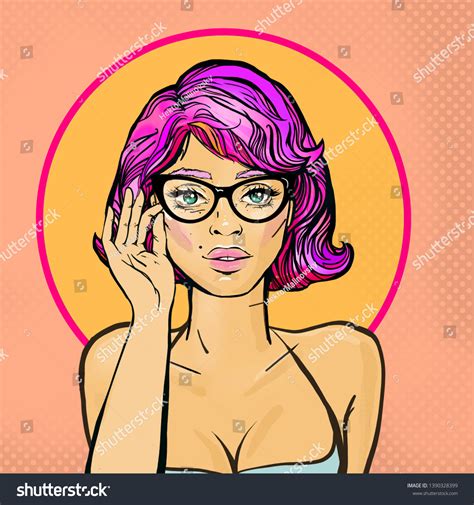 portrait sexy pinup woman pinup girl stock illustration 1390328399