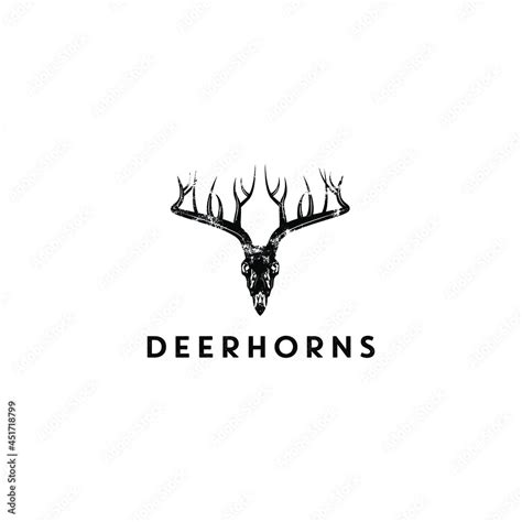 Silhouette Head Deerhorn Likes Root Logo Design Vector Icon