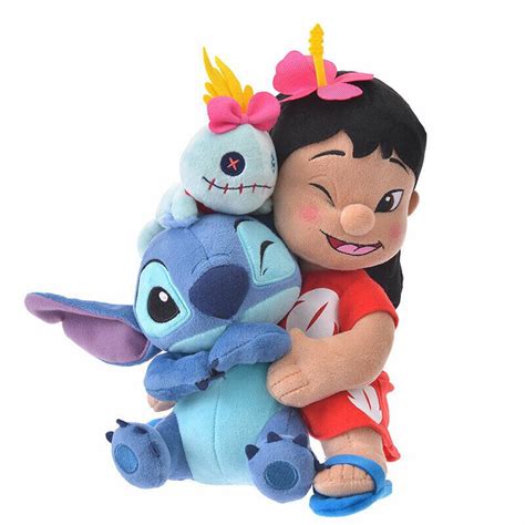 Disney Store Japan Plush Doll Lilo And Stitch Hug And Smile Hawaiian