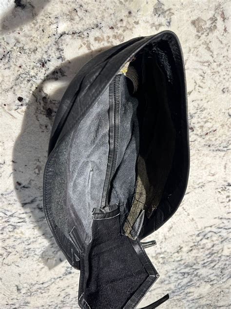 HARLEY DAVIDSON Vintage Black Genuine Leather Skullcap Bandana Tying Durag Eagle EBay