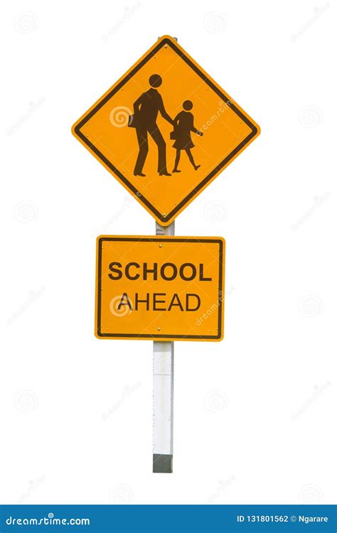 School Ahead Sign Board Royalty Free Stock Photography Cartoondealer