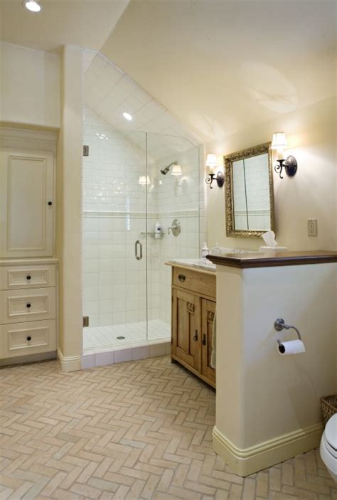 Light and bright colors are recommended as they have a soothing effect. Attic Works: Attic bathrooms