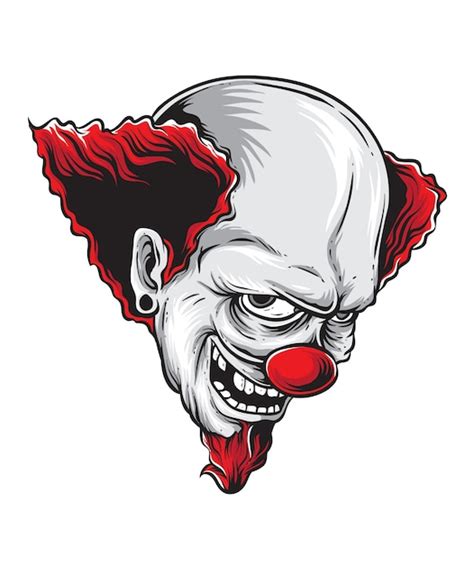 Premium Vector Scary Clown Head
