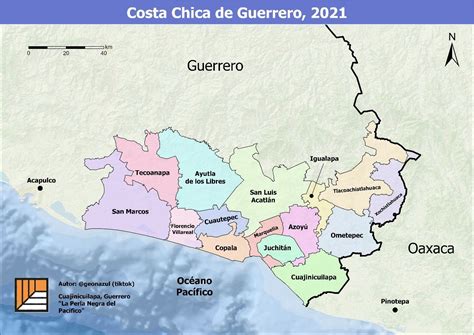 Mapa De La Costa Chica De Guerrero Costa Guerreros Mapas