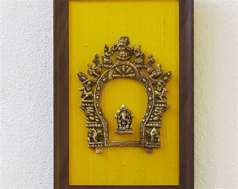 Vintage Brass Temple Frame Prabhavali With The Mythical Etsy