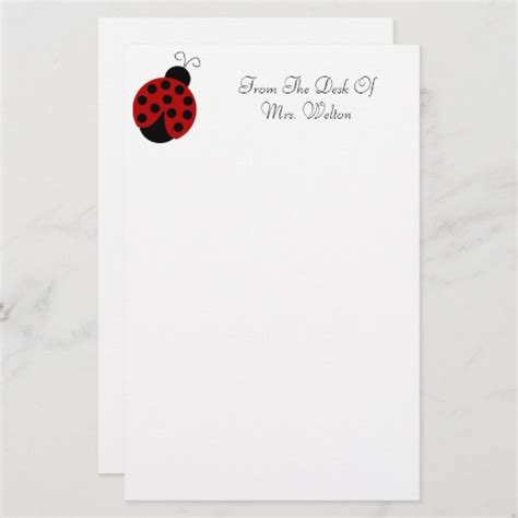 Personalized Ladybug Stationery Zazzle