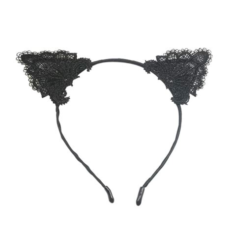 buy 4pcs sexy lace cat ears hair hoop fashion lace headband lovely women cosplay headwear