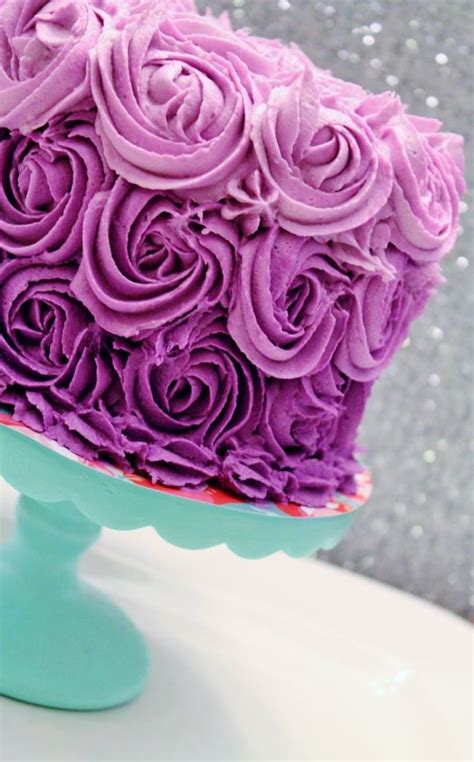 Rosette Ombre Cake In Purple Visitsugarrepublic Filled