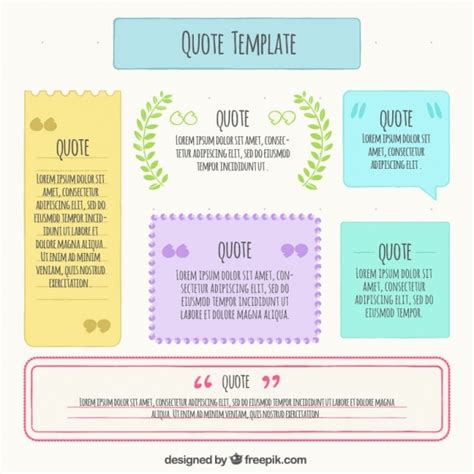 Premium Vector Pack Of Quote Templates With Different Colors