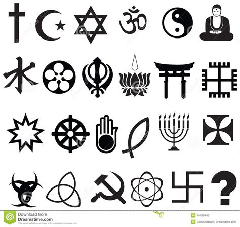 World Religious Symbol Cartoon Vector