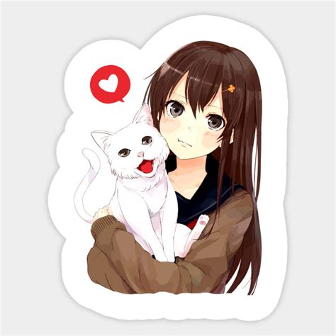 Anime Girl Cute Cat Neko Cat Sticker Teepublic