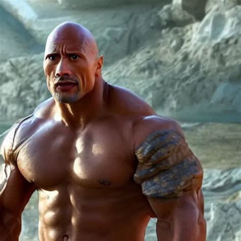 Dwayne Johnson Playing As Geodude In The Real Life Stable Diffusion