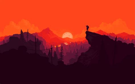 Illustration Landscape Digital Art Mountains Firewatch Video Games