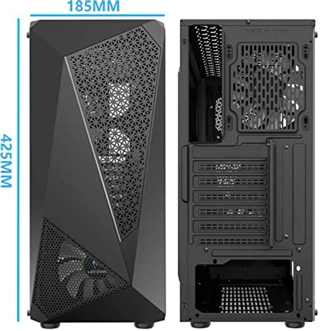 Morovol Atx Pc Case With Led Light Strip Irregular Front Panel Mid