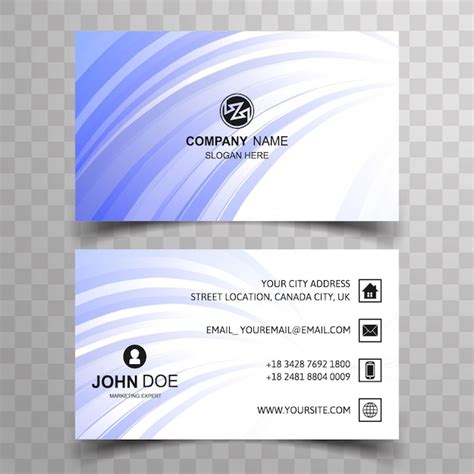 Free Vector Wavy Blue Visiting Card Design