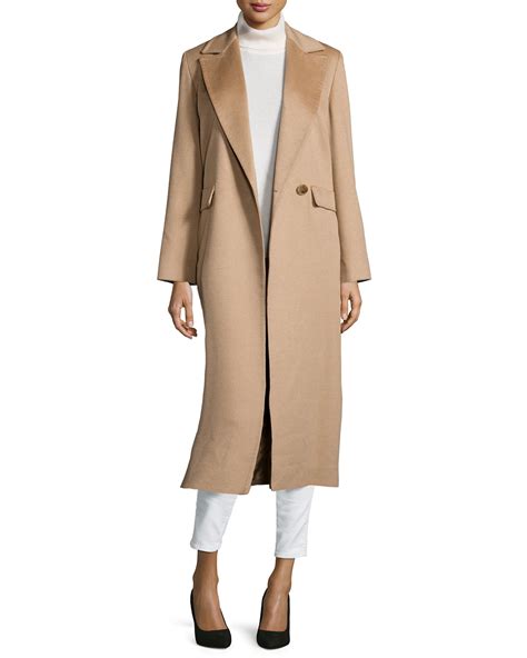 Lyst Sofia Cashmere Long Wrap Camel Hair Coat In Natural