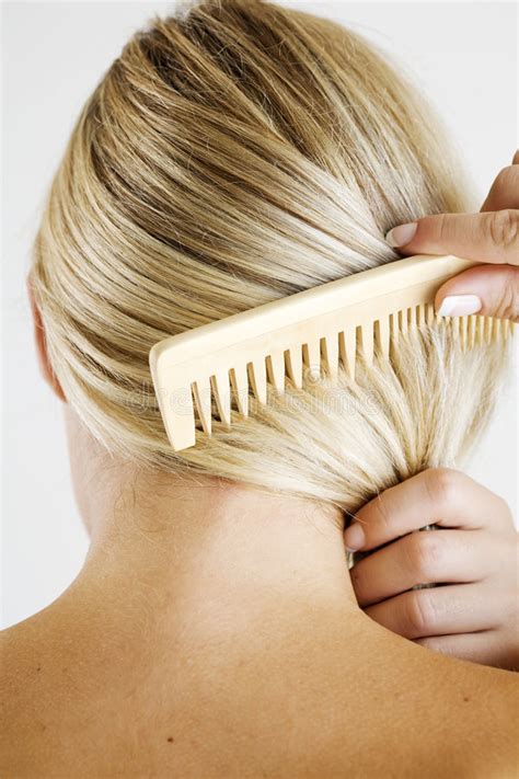 Combing Hair Stock Photo Image Of Blonde Care Brushing