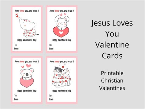 Jesus Loves You Valentine Cards Printable Christian Etsy