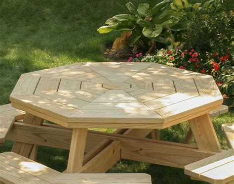 Treated Pine Octagon Walk In Picnic Table Picnic Table Wooden Picnic Tables Picnic Table Plans