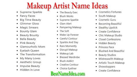 400 Best Catchy Makeup Artist Name Ideas To Get More Clients