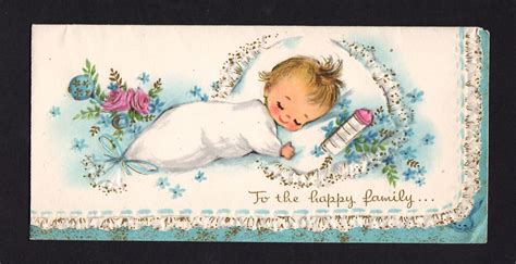 New Baby Greeting Card By 30 Baby Greeting Cards Vintage Holiday