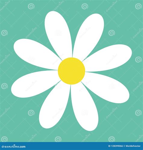 White Daisy Chamomile Cute Flower Plant Collection Camomile Icon