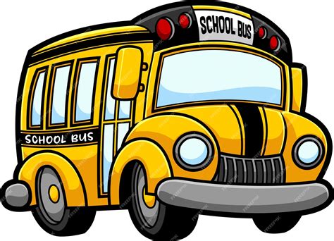 Premium Vector Cartoon Yellow School Bus Vector Hand Drawn