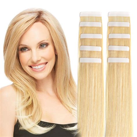 Amazon Com Tape In Hair Extensions Remy Human Hair Seamless Glue In Tape Hair Extension