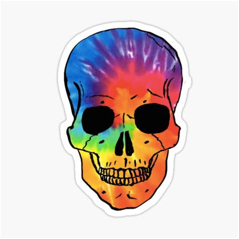 Tie Dye Skull Sticker For Sale By Cdanoff Redbubble
