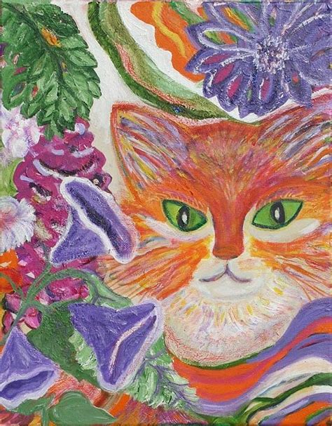 Cat Of Many Colors Ii Painting By Anne Elizabeth Whiteway Fine Art
