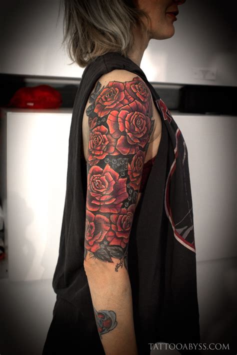 Rosetattoo tattoo full sleeve tattoo ideas for girls. Roses Half-Sleeve Cover Up