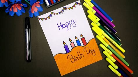 Happy Birthday Card Drawing Easy Birthday Card Drawing Ideas Youtube