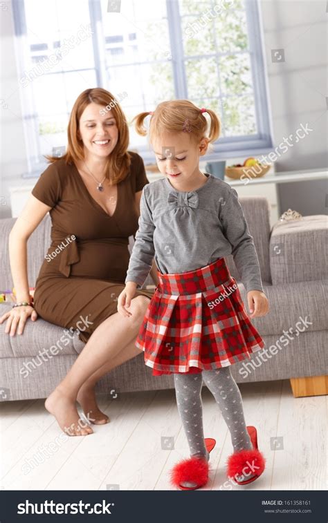 Little Girl Wearing Mothers High Heel Stock Photo 161358161 Shutterstock