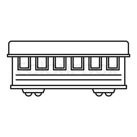 You may use this photograph for backgrounds on personal computer with best quality. Passenger train car icon. Outline illustration of ...