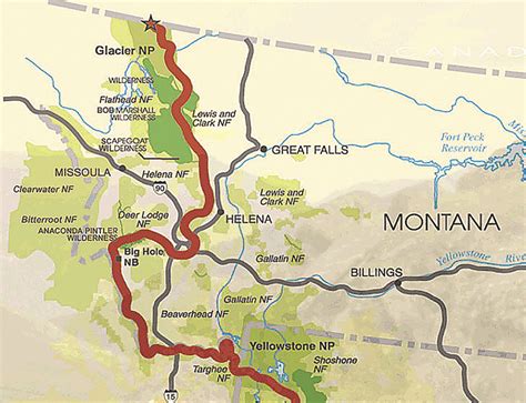 Map Showing Continental Divide
