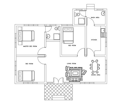 Simple House Plan Autocad File Image To U