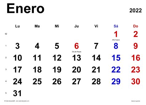 Calendario Enero 2022 En Word Excel Y Pdf Calendarpedia Gambaran