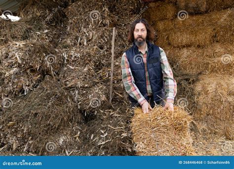 Farmer In The Hayloft Stock Photo Image Of Harvest
