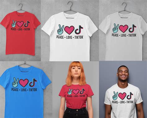 Peace Love Tiktok Shirt Unisex Funny Tik Tok Shirt Social Etsy In