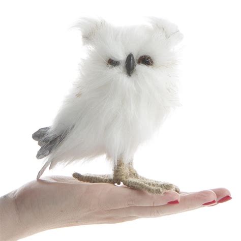 Small White Fluffy Owl Table And Shelf Sitters Home