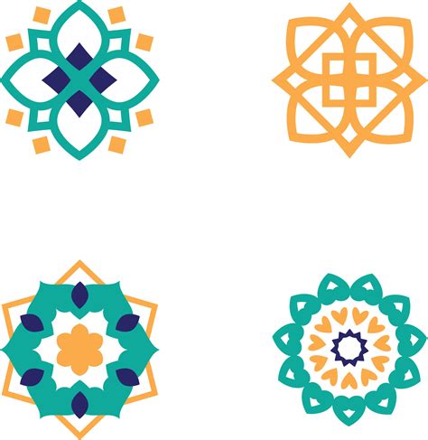 Islamic Geometric Ornament Beautiful Colorful Arabic Round Patternfor