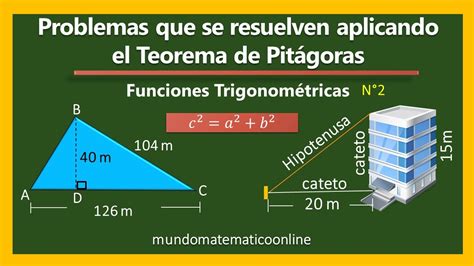 Problemas Que Se Resuelven Aplicando El Teorema De Pitágoras Youtube