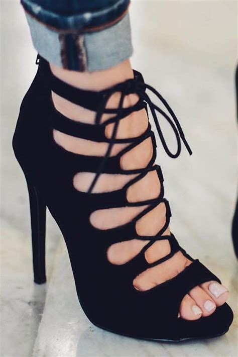 36 Hottest Black Strappy Heels Designs Heels Black Strappy Heels