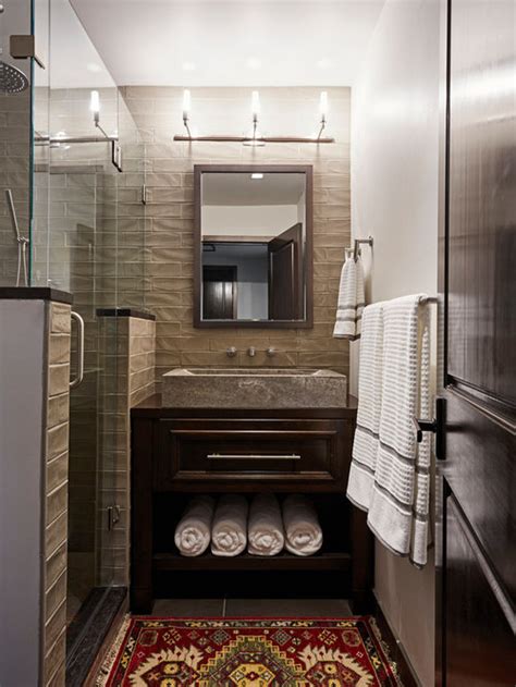 75 Popular Modern Powder Room With Subway Tile Design Ideas Stylish