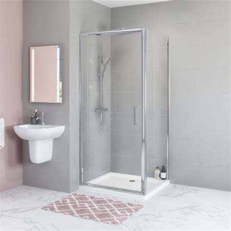 900 X 800 Rectangular Hinged Shower Enclosure With Tray Juno