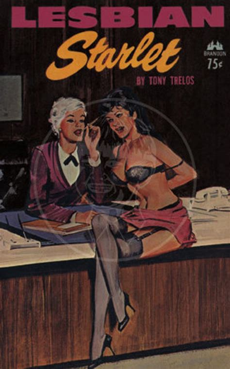 Lesbian Starlet X Gicl E Canvas Print Of Vintage Pulp Etsy Pulp Fiction Book Lesbian