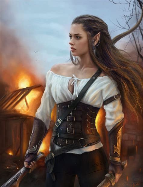 artstation anasasiel dennis fröhlich fantasias personagens duende feminino fantasy warrior